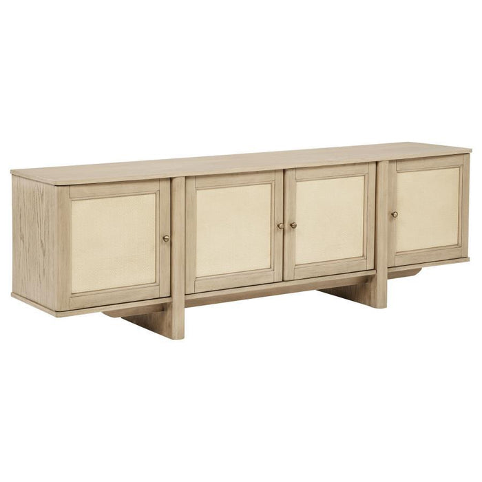 Kailani - 79" 4-door Cane TV Stand Media Console - Beige Oak – TV Stands by Coaster Fine Furniture at Furniture Wholesale Plus , Nashville furniture store