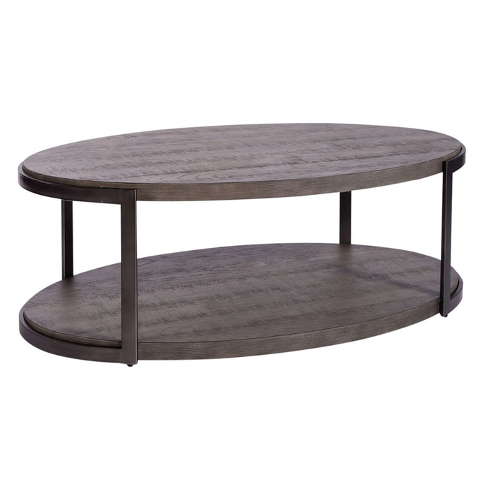 Modern View - 3 Piece Table Set (1 Oval Cocktail Table 2 End Tables) - Gauntlet Gray – Table Sets by Liberty Furniture at Furniture Wholesale Plus , Nashville furniture store