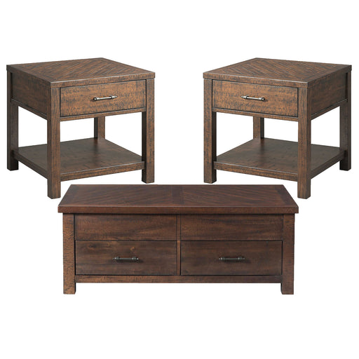Jax - 3 Piece Occasional Table Set (Lift Top Coffee & Two End Tables) - Cherry – Table Sets by Elements International at Furniture Wholesale Plus , Nashville furniture store
