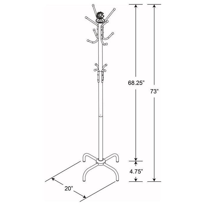 Collier - 12 Hook Freestanding Coat Rack Hat Hanger - Black – Freestanding Coat Racks by CoasterEveryday at Furniture Wholesale Plus , Nashville furniture store
