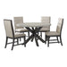 Axel - 5 Piece Standard Height Dining Set (Round Table And Four Fabric Chairs) - Espresso / Light Gray – 5 Piece Dining Room Sets by Elements International at Furniture Wholesale Plus , Nashville furniture store