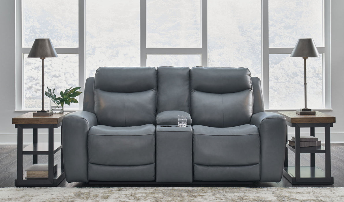 Mindanao - Power Reclining Loveseat With Console /Adj Hdrst – Reclining Loveseats by Signature Design by Ashley® at Furniture Wholesale Plus , Nashville furniture store