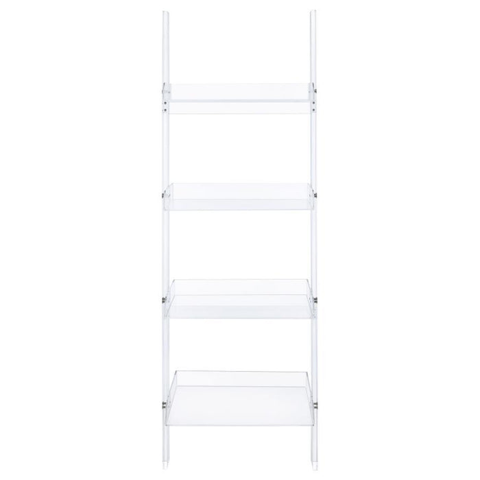 Amaturo - 4-Shelf Acrylic Ladder Bookshelf - Clear - Premium Ladder Bookcases from CoasterEssence - Just $539! Shop now at Furniture Wholesale Plus  We are the best furniture store in Nashville, Hendersonville, Goodlettsville, Madison, Antioch, Mount Juliet, Lebanon, Gallatin, Springfield, Murfreesboro, Franklin, Brentwood