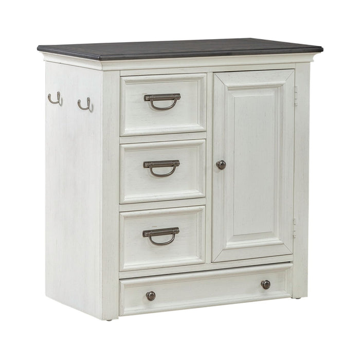 Allyson Park - Pet Feeder - Wirebrushed White / Charcoal – Feeder Cabinets by Liberty Furniture at Furniture Wholesale Plus , Nashville furniture store