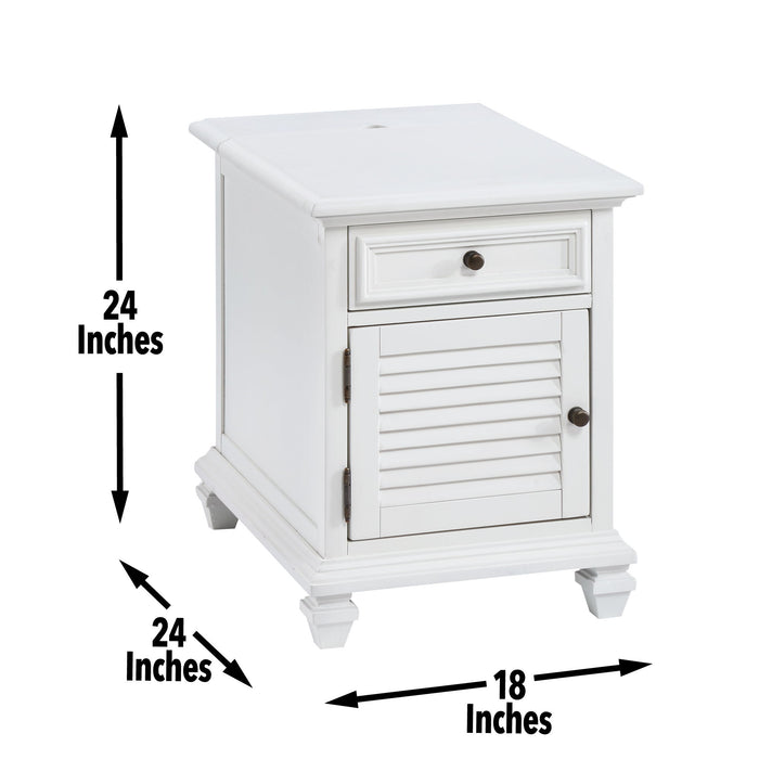 Charlestown - Storage End With USB - White – End Tables by Steve Silver Furniture at Furniture Wholesale Plus , Nashville furniture store