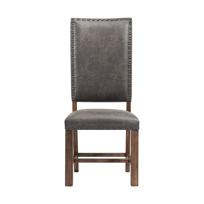 Gramercy - Tall Back Side Chair (Set of 2) - Chocolate – Chair Sets by Elements International at Furniture Wholesale Plus , Nashville furniture store