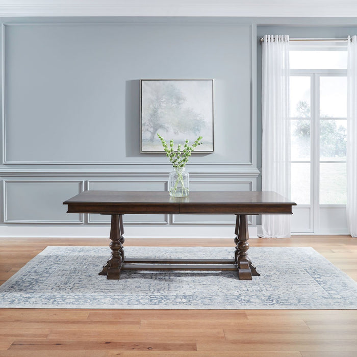 Arden Road - Trestle Table - Satin Cherry – Dining Tables by Liberty Furniture at Furniture Wholesale Plus , Nashville furniture store