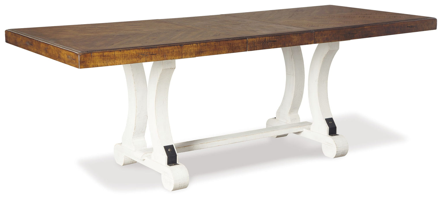 Valebeck - Rectangular Dining Room Table - White / Brown – Dining Tables by Signature Design by Ashley® at Furniture Wholesale Plus , Nashville furniture store