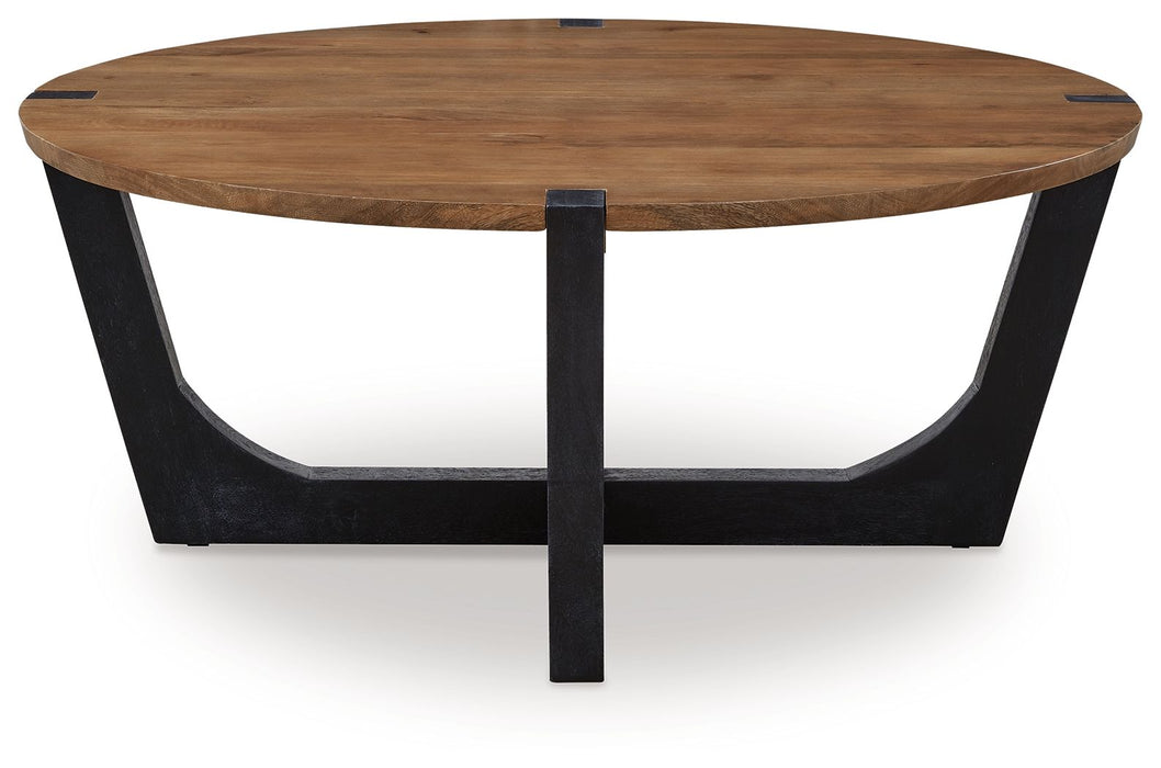Hanneforth - Round Cocktail Table - Brown – Coffee Tables by Signature Design by Ashley® at Furniture Wholesale Plus , Nashville furniture store