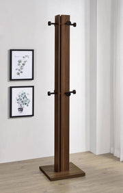 Rikkie - Coat Rack And Mirror - Walnut – Freestanding Coat Racks by Coaster Fine Furniture at Furniture Wholesale Plus , Nashville furniture store