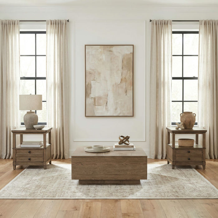 Artisan Home - Opt 3 Piece Set (Cocktail Table & Two 2 Drawer End Tables) - Sienna Stone – Table Sets by Liberty Furniture at Furniture Wholesale Plus , Nashville furniture store