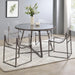 Jillian - 5 Piece Round Mirror Top Dining Set - Black Nickel - Premium 5 Piece Dining Room Sets from CoasterEveryday - Just $1139! Shop now at Furniture Wholesale Plus  We are the best furniture store in Nashville, Hendersonville, Goodlettsville, Madison, Antioch, Mount Juliet, Lebanon, Gallatin, Springfield, Murfreesboro, Franklin, Brentwood