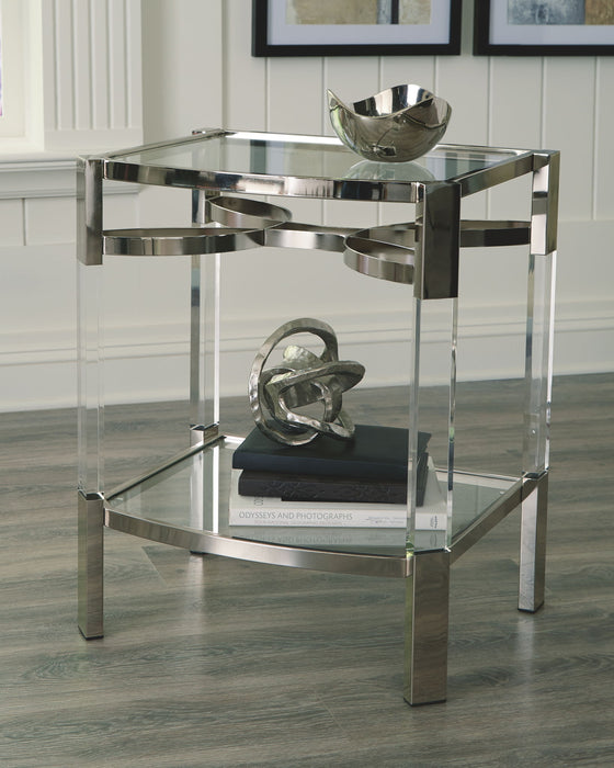 Chaseton - Accent Table - Clear / Silver Finish – Accent Tables by Signature Design by Ashley® at Furniture Wholesale Plus , Nashville furniture store