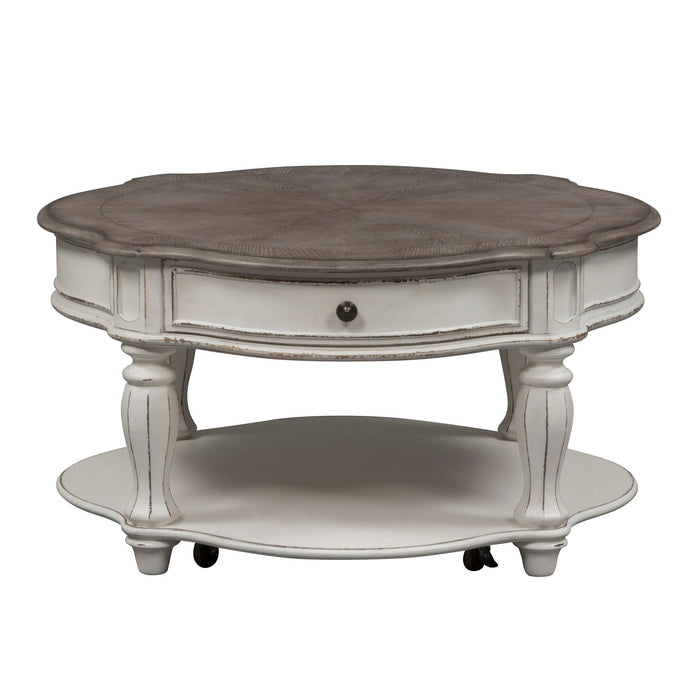Magnolia Manor - Round Cocktail Table – Cocktail Tables by Liberty Furniture at Furniture Wholesale Plus , Nashville furniture store