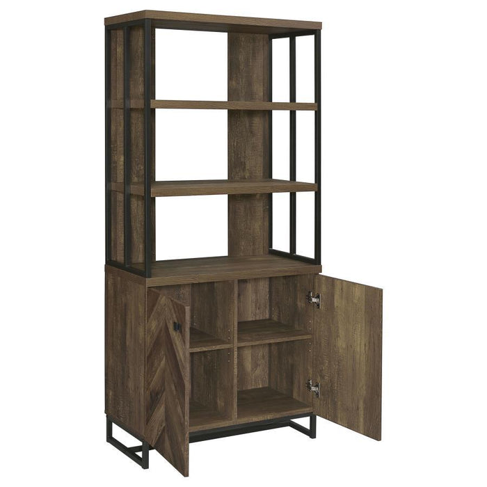 Millbrook - 2 Door Storage Bookshelf - Rustic Oak – Standard Bookcases by CoasterEveryday at Furniture Wholesale Plus , Nashville furniture store