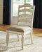 Realyn - Dining UPH Side Chair (Set of 2) - Ladderback - Chipped White – Chair Sets by Signature Design by Ashley® at Furniture Wholesale Plus , Nashville furniture store