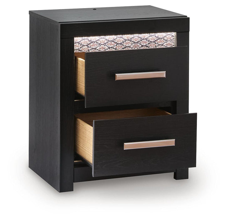 Shoralli - Two Drawer Night Stand - Black – Nightstands w/ Charging Stations by Signature Design by Ashley® at Furniture Wholesale Plus , Nashville furniture store
