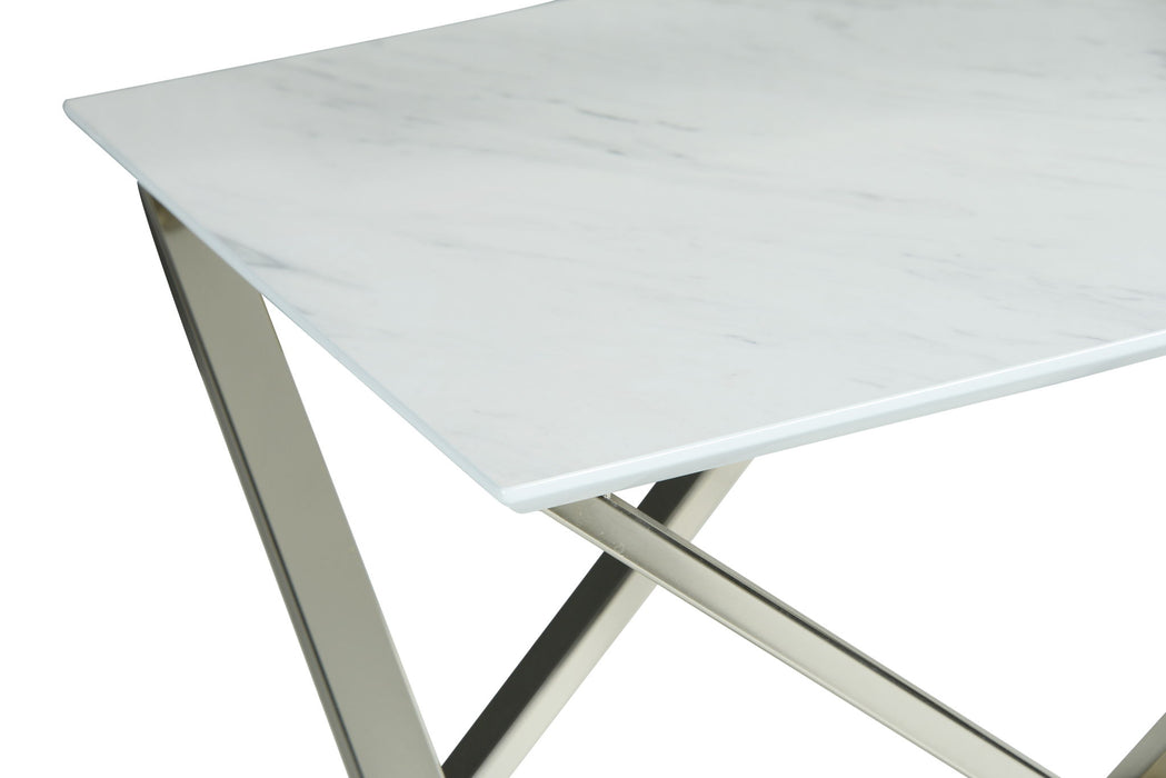 Zurich - End Table With Faux White Marble Top - White – End Tables by Steve Silver Furniture at Furniture Wholesale Plus , Nashville furniture store