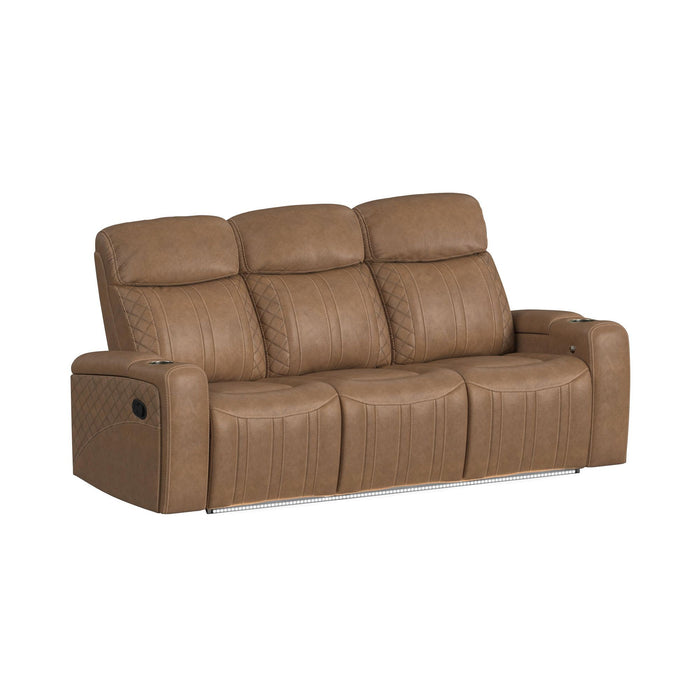 Side Kick - Sofa With Ddt, Wireless Charger, Cupholders And White Led Light - Simba Saddle – Reclining Sofas by Elements International at Furniture Wholesale Plus , Nashville furniture store
