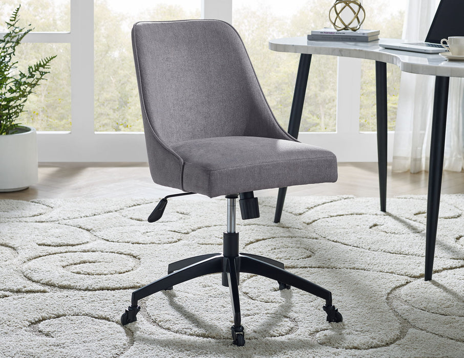 Kinsley - Swivel Upholstered Desk Chair - Dark Gray – Swivel Chairs by Steve Silver Furniture at Furniture Wholesale Plus , Nashville furniture store
