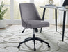 Kinsley - Swivel Upholstered Desk Chair - Dark Gray – Swivel Chairs by Steve Silver Furniture at Furniture Wholesale Plus , Nashville furniture store