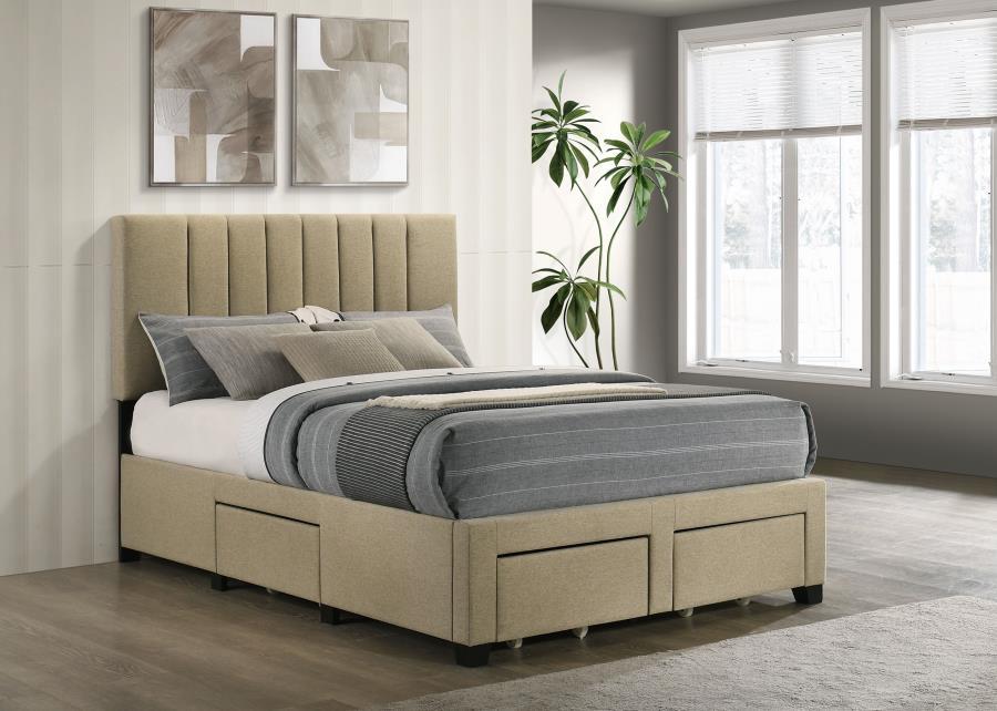 Wheatland - 4-Drawer Upholstered Storage Bed – Storage Beds by Coaster Fine Furniture at Furniture Wholesale Plus , Nashville furniture store