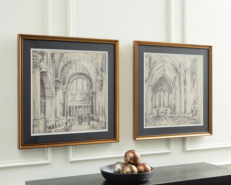 Downyard - Wall Art Set (Set of 2) - Black / Beige – Framed Print Sets by Signature Design by Ashley® at Furniture Wholesale Plus , Nashville furniture store