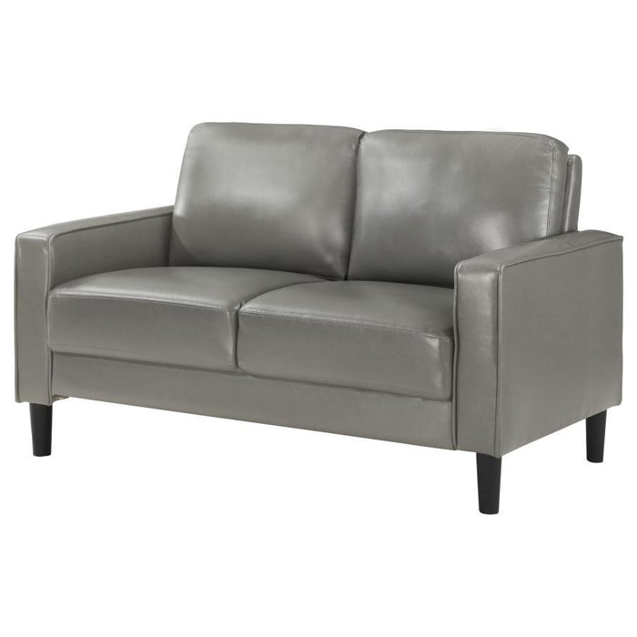 Ruth - Upholstered Track Arm Loveseat – Stationary Loveseats by Coaster Fine Furniture at Furniture Wholesale Plus , Nashville furniture store
