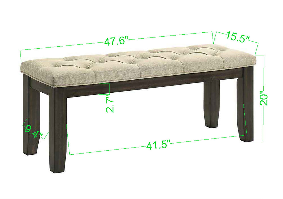 Herbert - Bench - Espresso / Beige – Dining Benches by Crown Mark at Furniture Wholesale Plus , Nashville furniture store