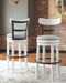 Valebeck -  Tall Upholstered Swivel Barstool - Premium Bar Height (28"-30") from Signature Design by Ashley® - Just $208! Shop now at Furniture Wholesale Plus  We are the best furniture store in Nashville, Hendersonville, Goodlettsville, Madison, Antioch, Mount Juliet, Lebanon, Gallatin, Springfield, Murfreesboro, Franklin, Brentwood