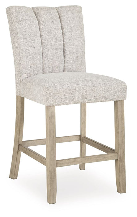 Larawyn - Upholstered Barstool (Set of 2) - Bisque – Stool Sets by Signature Design by Ashley® at Furniture Wholesale Plus , Nashville furniture store