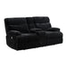 Admiral - Motion Loveseat With Console - Black – Reclining Loveseats by Elements International at Furniture Wholesale Plus , Nashville furniture store