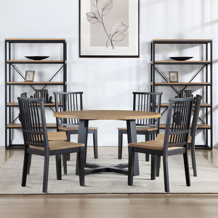 Magnolia - Round Dining Set With Two Tone Table – 5 Piece Dining Room Sets by Steve Silver Furniture at Furniture Wholesale Plus , Nashville furniture store