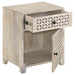 August - 1-Drawer Trellis Pattern Storage Cabinet - White Washed – Accent Cabinets by CoasterEssence at Furniture Wholesale Plus , Nashville furniture store