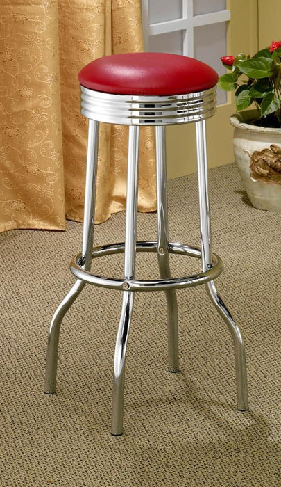 Retro - Upholstered Metal Swivel Bar Stool (Set of 2) - Premium Stool Sets from CoasterEveryday - Just $199! Shop now at Furniture Wholesale Plus  We are the best furniture store in Nashville, Hendersonville, Goodlettsville, Madison, Antioch, Mount Juliet, Lebanon, Gallatin, Springfield, Murfreesboro, Franklin, Brentwood