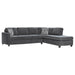 Mccord - Upholstered Track Arm Sectional Sofa - Dark Gray – Stationary Sectionals by CoasterEssence at Furniture Wholesale Plus , Nashville furniture store