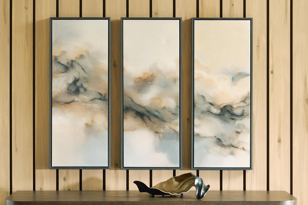 Larrondale - Wall Art Set (Set of 3) - Black / Gray / Brown – Canvas Art Sets by Signature Design by Ashley® at Furniture Wholesale Plus , Nashville furniture store