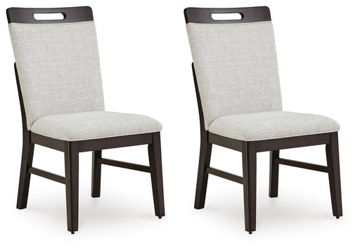 Neymorton - Dining Upholstered Side Chair (Set of 2) - Light Gray / Brown – Chair Sets by Signature Design by Ashley® at Furniture Wholesale Plus , Nashville furniture store