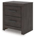 Prendonea - Two Drawer Night Stand - Charcoal – Accent Nightstands by Signature Design by Ashley® at Furniture Wholesale Plus , Nashville furniture store