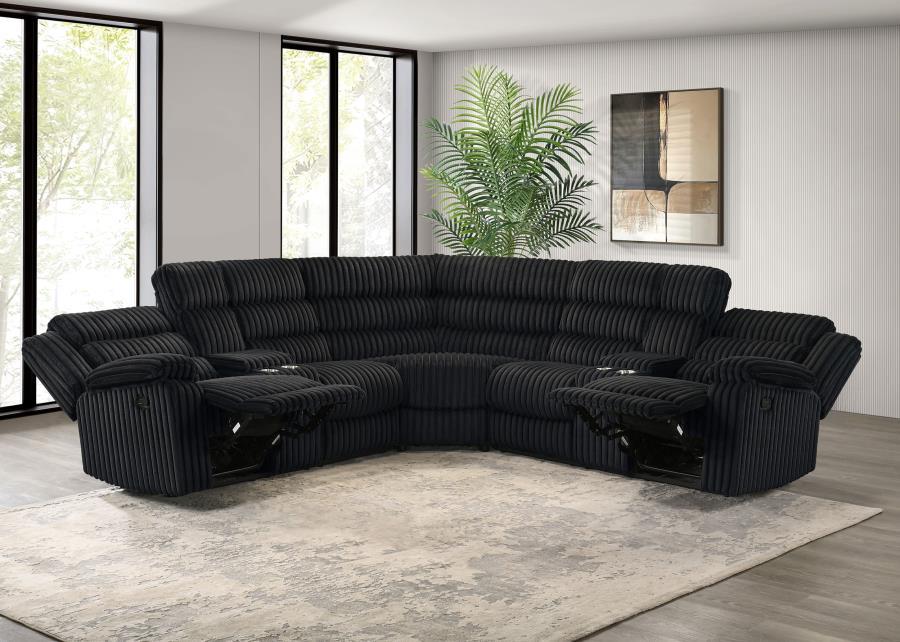 Atkinson - Upholstered Reclining Sectional Sofa – Reclining Sectionals by Coaster Fine Furniture at Furniture Wholesale Plus , Nashville furniture store
