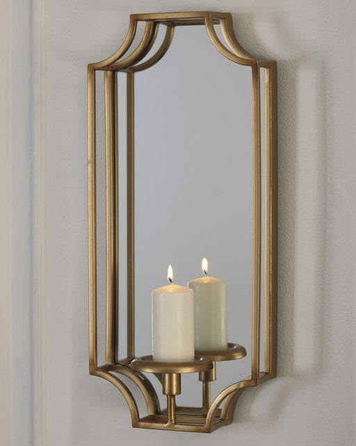 Dumi - Gold Finish - Wall Sconce - Premium Sconces from Signature Design by Ashley® - Just $68! Shop now at Furniture Wholesale Plus  We are the best furniture store in Nashville, Hendersonville, Goodlettsville, Madison, Antioch, Mount Juliet, Lebanon, Gallatin, Springfield, Murfreesboro, Franklin, Brentwood