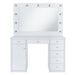 Amia - Complete Vanity With Lightbulbs - Glossy White – Vanity Desks by Elements International at Furniture Wholesale Plus , Nashville furniture store