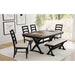 Tulane - 6 Piece Dining Set With Table, 4 Chairs, And Bench - Oak And Black – 6 Piece Dining Room Sets by Elements International at Furniture Wholesale Plus , Nashville furniture store