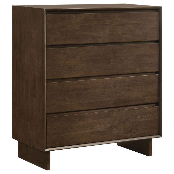 Glenwood - 4-Drawer Chest Of Drawers - Warm Brown – Accent Chests by Coaster Fine Furniture at Furniture Wholesale Plus , Nashville furniture store