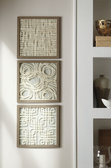 Odella - Wall Decor Set (Set of 3) - Cream / Taupe – Wall Decor by Signature Design by Ashley® at Furniture Wholesale Plus , Nashville furniture store