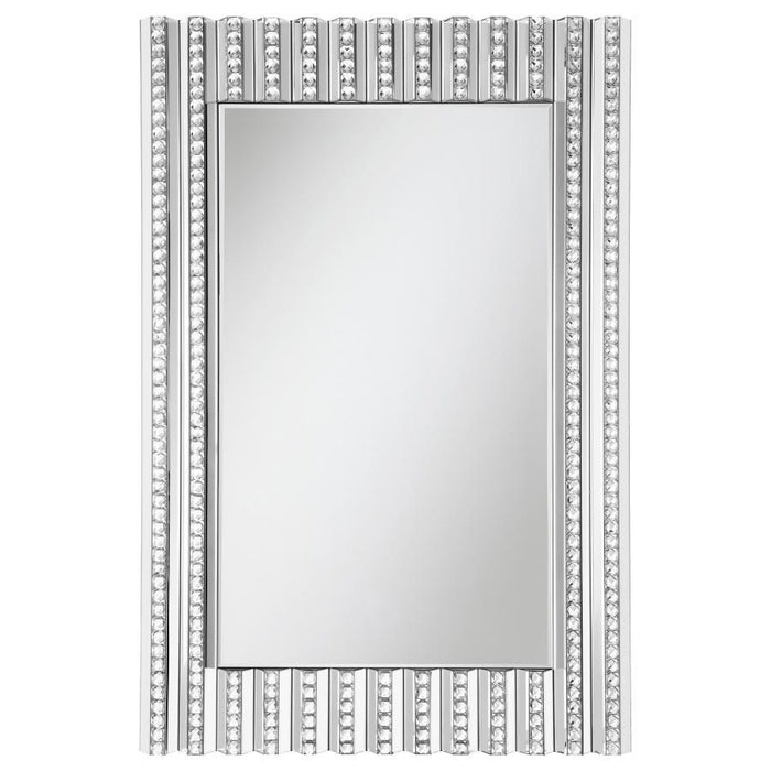 Aideen - Acrylic Crystal Wall Mirror - Silver - Premium Wall Mirrors from CoasterElevations - Just $469! Shop now at Furniture Wholesale Plus  We are the best furniture store in Nashville, Hendersonville, Goodlettsville, Madison, Antioch, Mount Juliet, Lebanon, Gallatin, Springfield, Murfreesboro, Franklin, Brentwood