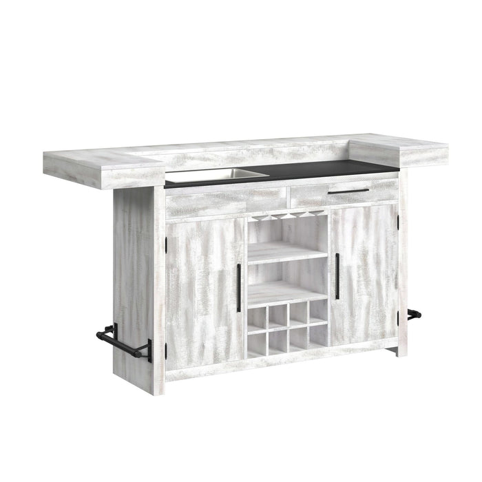 Rogen Rustic - Bar Table With Ice Tray, USB And Power - Rustic White – Bar Tables by Elements International at Furniture Wholesale Plus , Nashville furniture store
