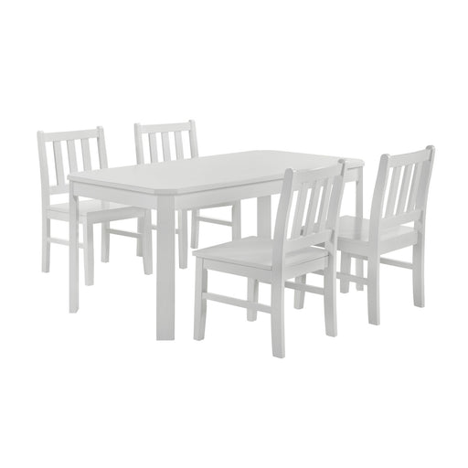 Travis Youth - 5 Piece Dining Set With Table And 4 Chairs - White – 5 Piece Dining Room Sets by Elements International at Furniture Wholesale Plus , Nashville furniture store