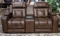 Mestrino - Power Recline Loveseat/Fridge Cooler - Hickory – Reclining Loveseats by Signature Design by Ashley® at Furniture Wholesale Plus , Nashville furniture store