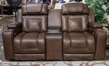 Mestrino - Power Recline Loveseat/Fridge Cooler - Hickory – Reclining Loveseats by Signature Design by Ashley® at Furniture Wholesale Plus , Nashville furniture store